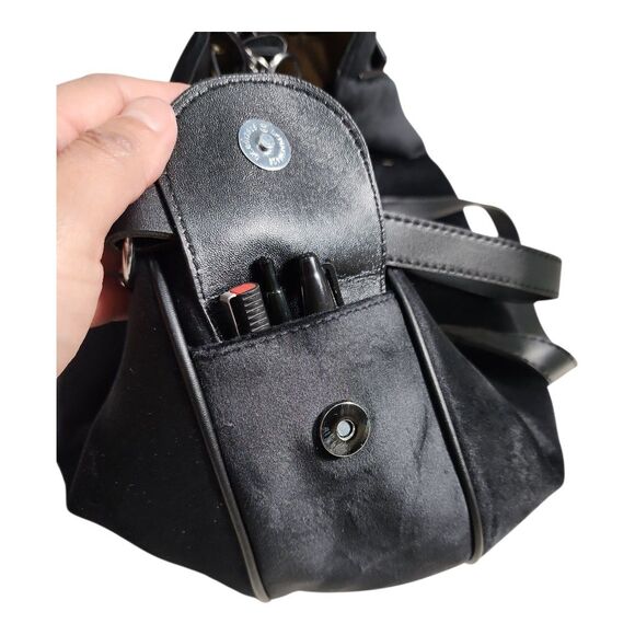 NWOT Multipurpose Vegan Suede Letters Shoulder Bag Spacious Interior Casual - Picture 13 of 14